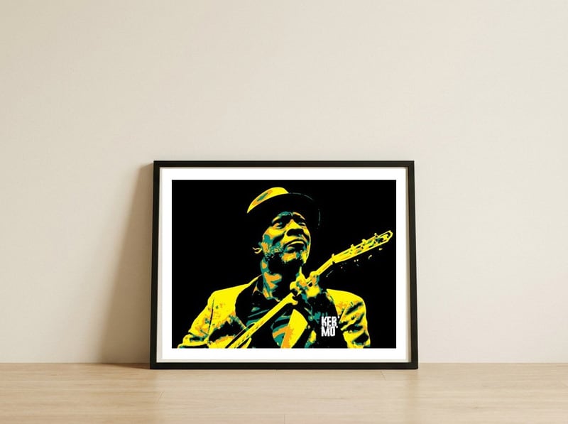 keb-mo-blues-music — framed, leaning against the wall