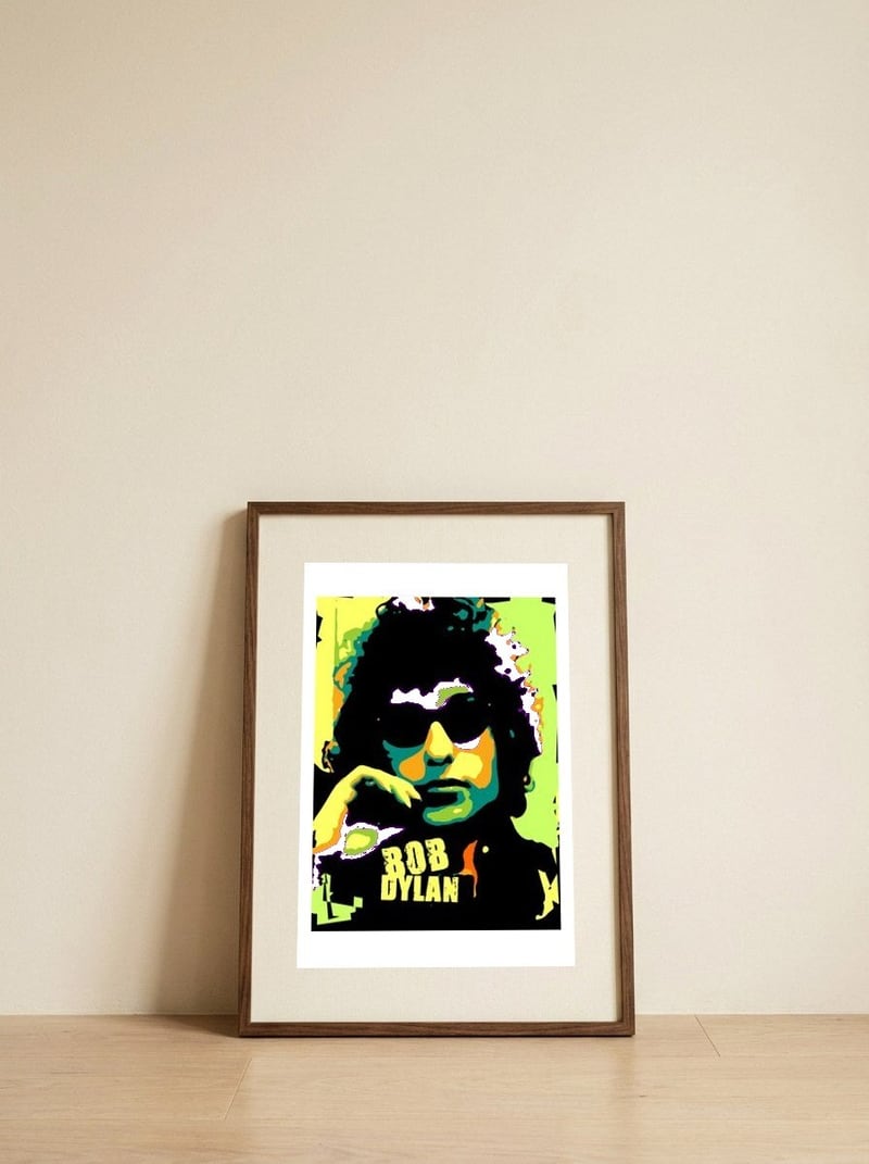 bob-dylan-american-singer-3 — framed, leaning against the wall