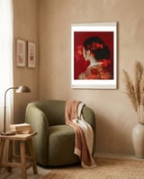 Scarlet Bloom framed in a tender room thumbnail
