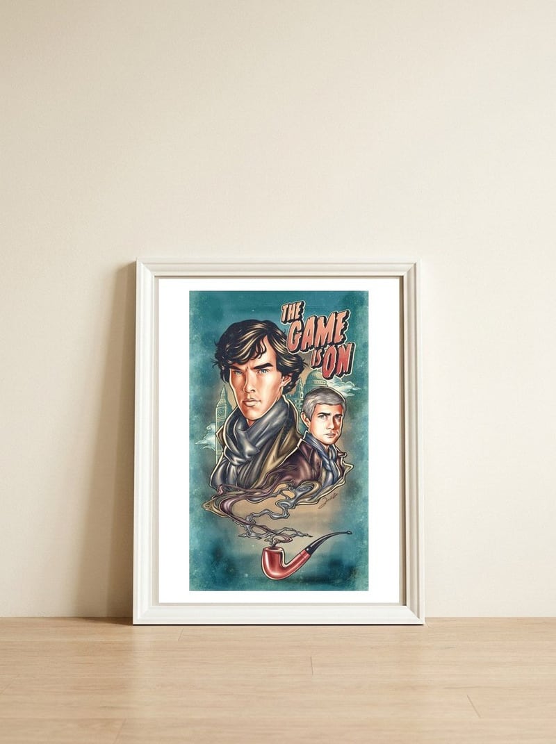 The Game Is On — framed, leaning against the wall