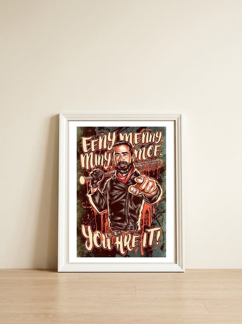 Eeny Menny — framed, leaning against the wall
