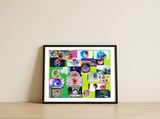 Digital Earth Day Collage Inversed In Paint Back Ward Colour Manipulation — framed, leaning against the wall thumbnail