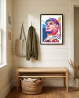 Declan Rice pop art portrait framed in a relaxed room thumbnail