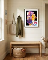 Lebron James art framed in a relaxed room thumbnail