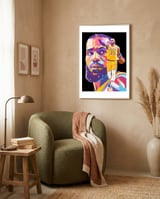 Lebron James art framed in a tender room thumbnail