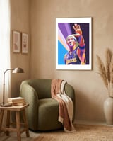 Kobe Bryant pop art framed in a tender room thumbnail