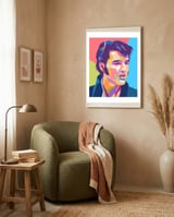 Elvis Presley pop art framed in a tender room thumbnail
