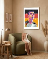 Jamal Musiala art framed in a tender room thumbnail