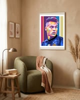 Lautaro Martinez art framed in a tender room thumbnail