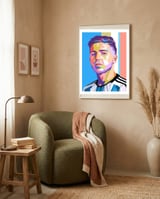 Enzo Fernandez art framed in a tender room thumbnail