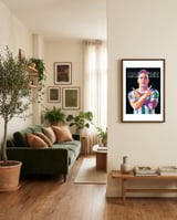 Lautaro Martinez art framed in a grounding room thumbnail
