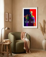 Pierce Brosnan Pop Art WPAP Trending Now framed in a tender room thumbnail