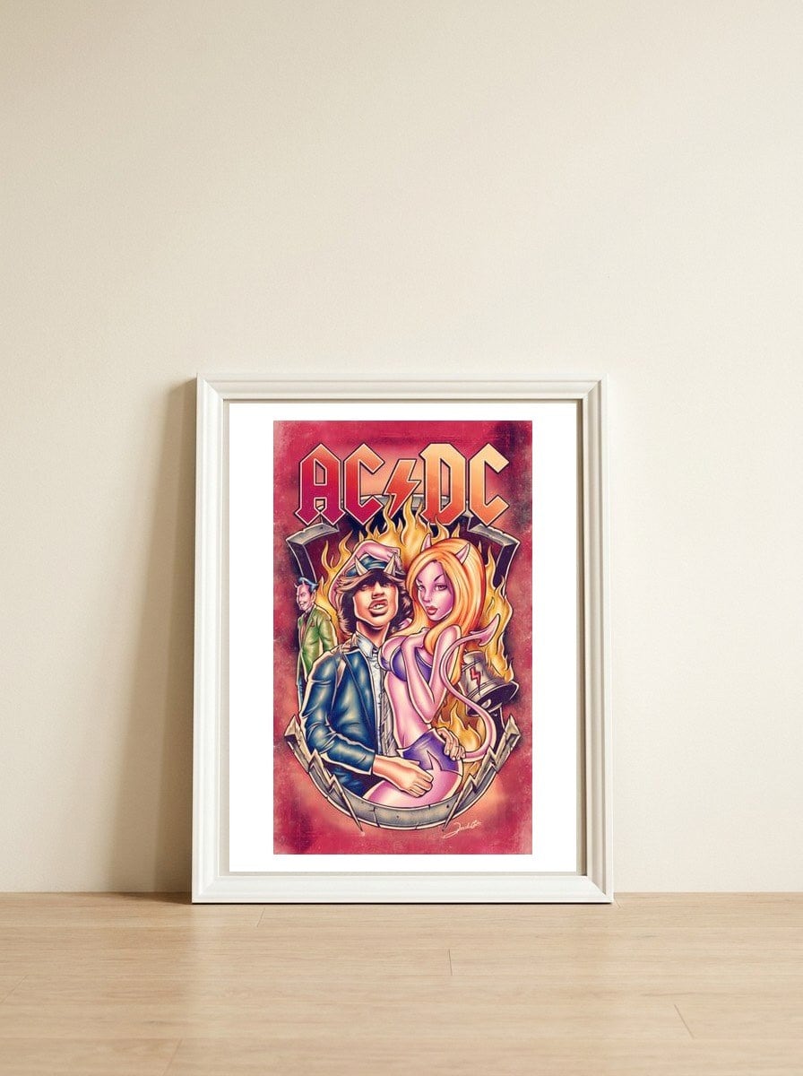 Highway To ACDC — framed, leaning against the wall