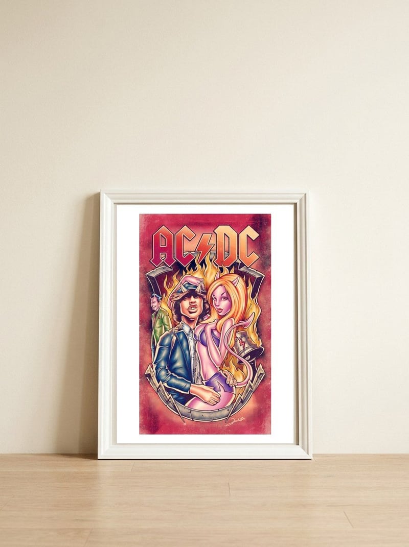 Highway To ACDC — framed, leaning against the wall