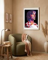 Luka Modric pop art portrait framed in a tender room thumbnail