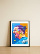 Zlatan Ibrahimovic pop art — framed, leaning against the wall thumbnail