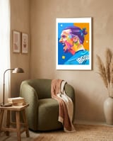 Zlatan Ibrahimovic pop art framed in a tender room thumbnail