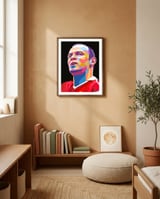 Wayne Rooney art framed in a gentle room thumbnail