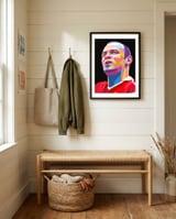 Wayne Rooney art framed in a relaxed room thumbnail