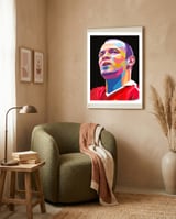 Wayne Rooney art framed in a tender room thumbnail