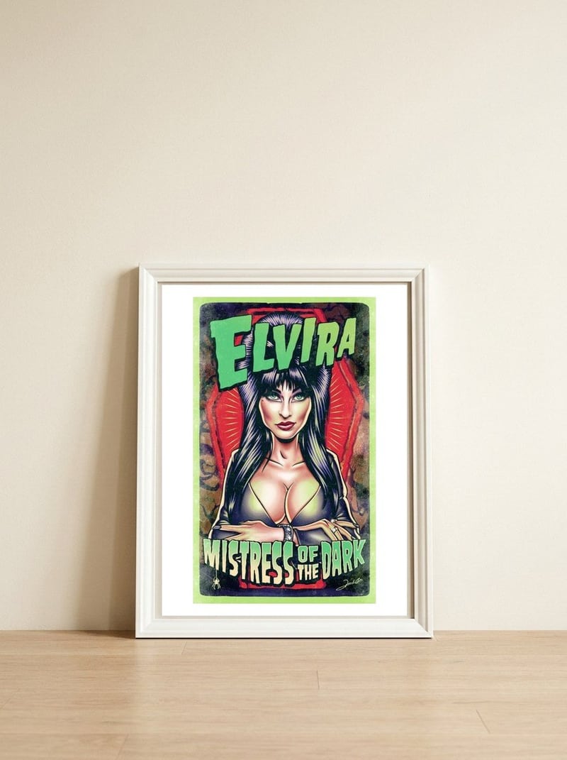 Mistress Of The Dark — framed, leaning against the wall
