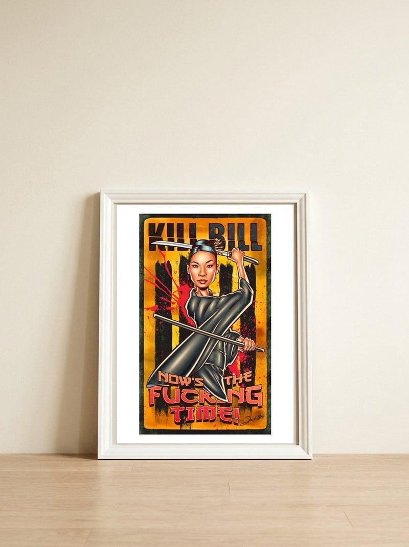 Now Is The F*cking Time — framed, leaning against the wall