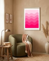 Pink gradient design framed in a tender room thumbnail