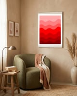 Red gradient design  framed in a tender room thumbnail