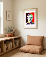 Beautiful Javanese Actress Wolly Sutinah Art WPAP framed in a gentle room thumbnail