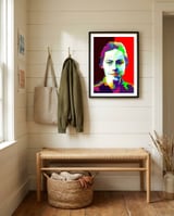 Beautiful Javanese Actress Wolly Sutinah Art WPAP framed in a relaxed room thumbnail