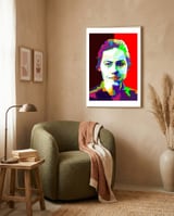 Beautiful Javanese Actress Wolly Sutinah Art WPAP framed in a tender room thumbnail