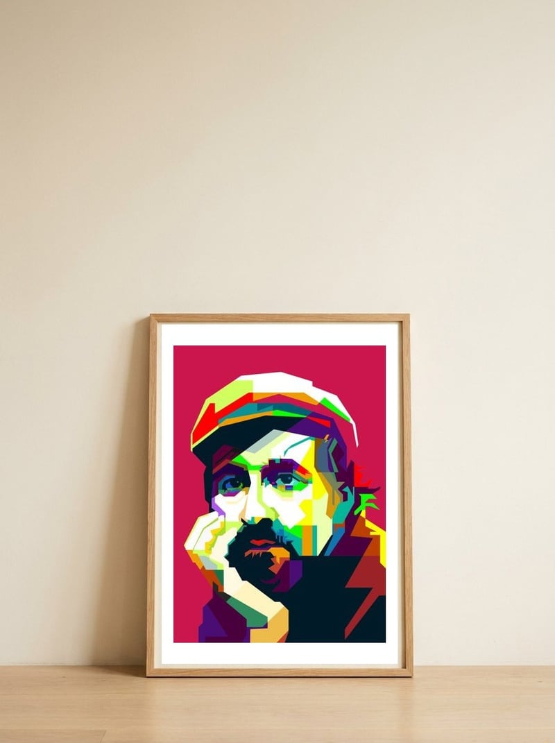 Roy Buchanan Guitarist Musician WPAP Art Style — framed, leaning against the wall
