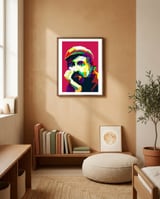 Roy Buchanan Guitarist Musician WPAP Art Style framed in a gentle room thumbnail