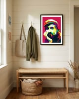 Roy Buchanan Guitarist Musician WPAP Art Style framed in a relaxed room thumbnail