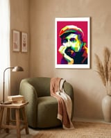 Roy Buchanan Guitarist Musician WPAP Art Style framed in a tender room thumbnail