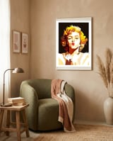 Marilyn Monroe Vintage Illustration Trending Now framed in a tender room thumbnail
