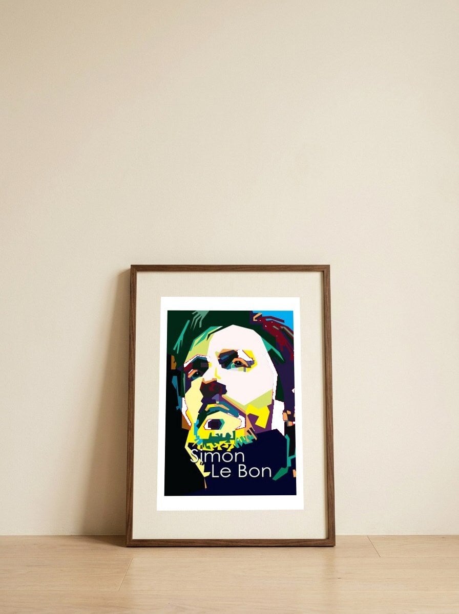 Simon Le Bon Duran Duran British Pop Singer WPAP — framed, leaning against the wall