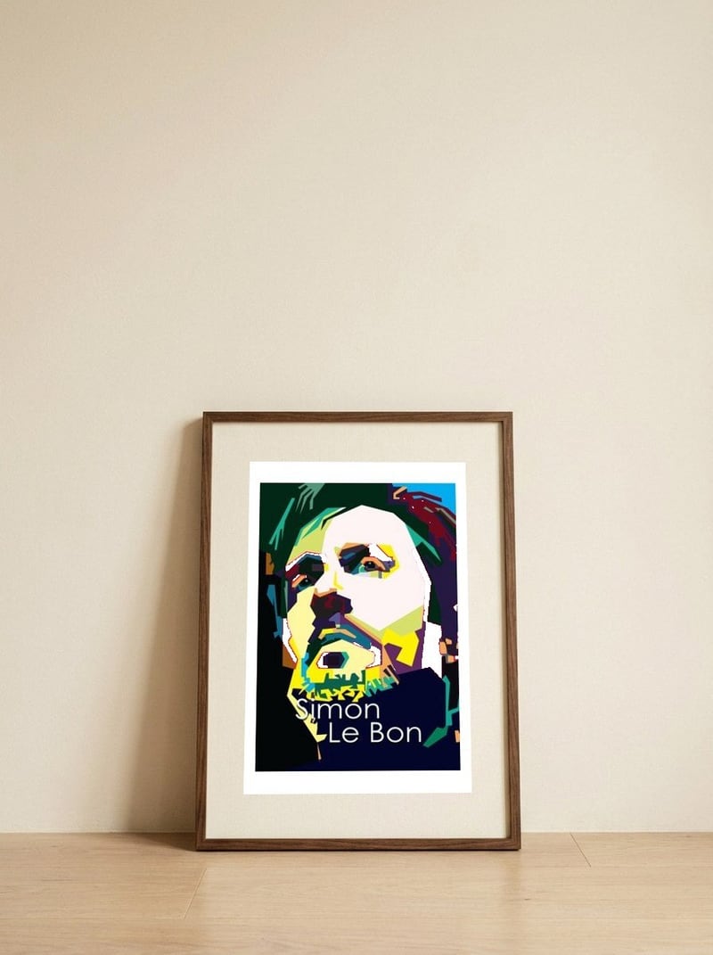 Simon Le Bon Duran Duran British Pop Singer WPAP — framed, leaning against the wall