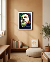 Simon Le Bon Duran Duran British Pop Singer WPAP framed in a gentle room thumbnail