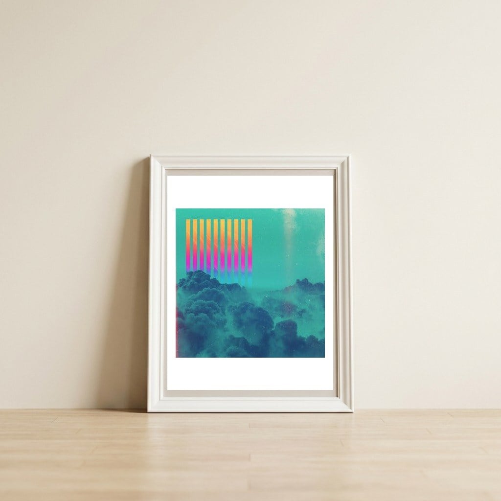 Striped Sky  — framed, leaning against the wall