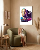 Vin Diesel art framed in a tender room thumbnail