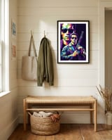 Terminator - Arnold Schwarzenegger #8 framed in a relaxed room thumbnail