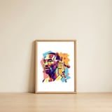Kobe Bryant pop art portrait — framed, leaning against the wall thumbnail