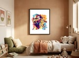 Kobe Bryant pop art portrait framed in a playful room thumbnail