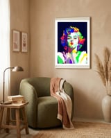 Marilyn Monroe Famous Actress Pop Art  framed in a tender room thumbnail