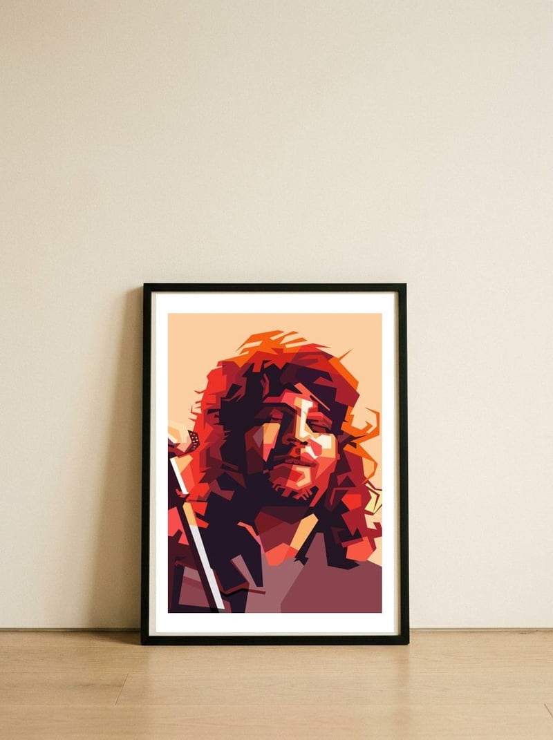 Ian Gillan Deep Purple Rock Singer Art Retro — framed, leaning against the wall