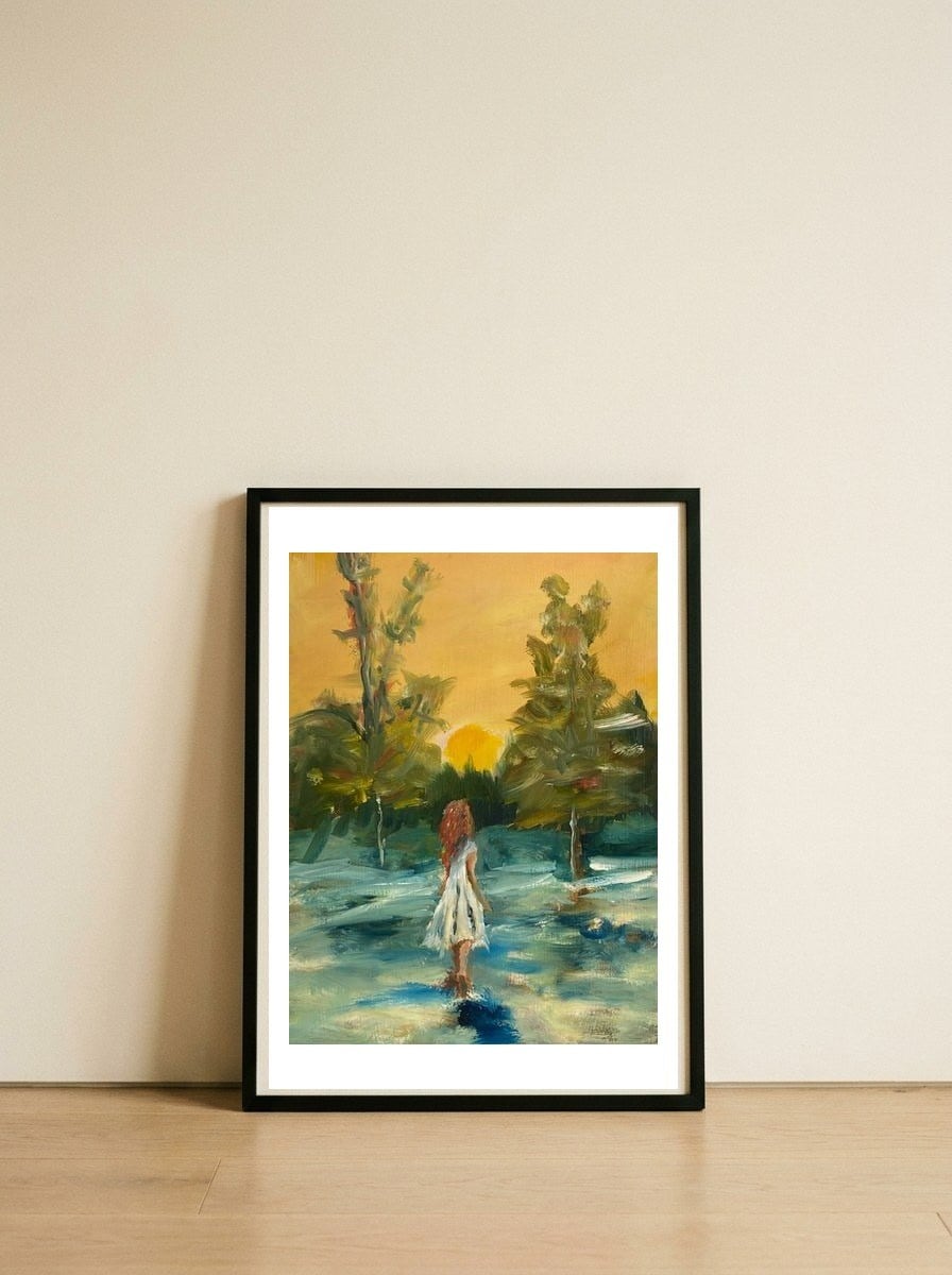 barefoot-in-the-snow-1 — framed, leaning against the wall