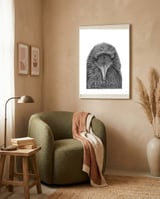 Muninn framed in a tender room thumbnail
