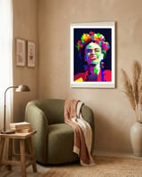 Frida Kahlo Mexican Artist Painting Pop Art WPAP framed in a tender room thumbnail