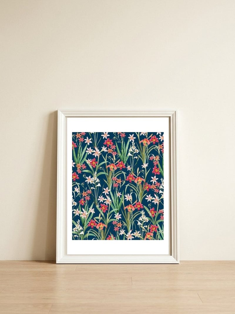 Blossom Botanical — framed, leaning against the wall